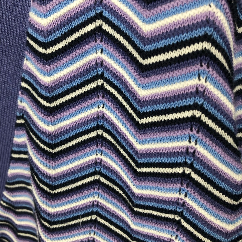 Laurie Felt Open Front Long Cardigan Chevron Pattern Size Large L - Picture 4 of 6